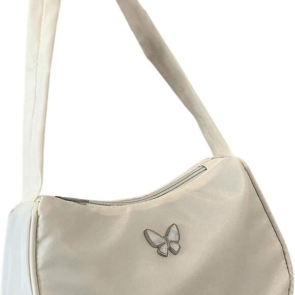 Handbags - Chic Women's Y2K Butterfly Crescent Moon Handbag - Lightweight Nylon Design